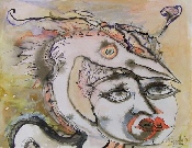 Rouge baiser - 2009 - Technique mixte sur papier  (Galerie Claire Corcia, Paris)